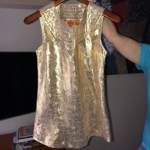 Gold Lamé sleeveless Tory Burch top